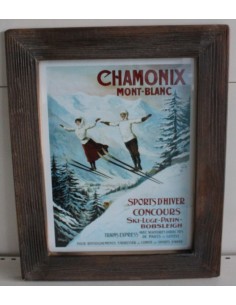 Cadre rustique  Affiche CHAMONIX 3modèles  50.8 x 40.8 cm